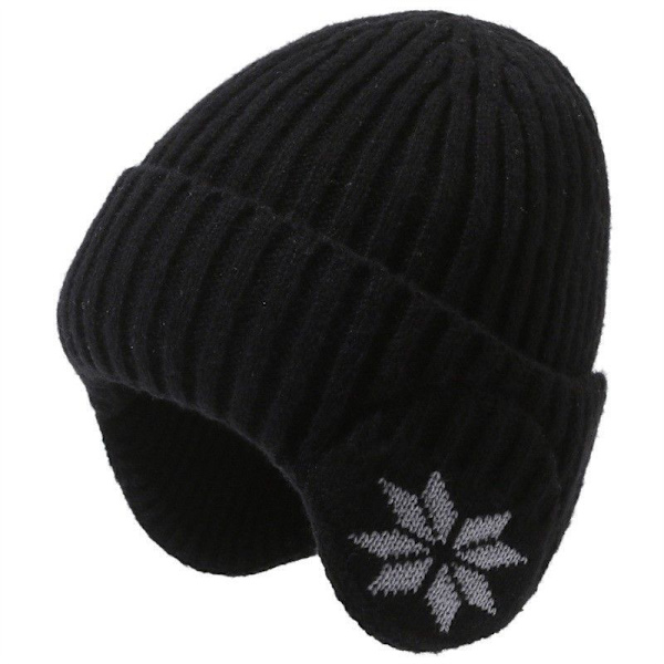 Mænd Kvinder Lang Hat Vinter Varmt Hat Tyk Strikket Uld Kuldebeskyttende Øreklapper Beanie Plaid Hat
