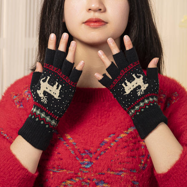 Unisex Vinter Halvfingerhandskar Varma Vinter Fingerlösa Pekskärm