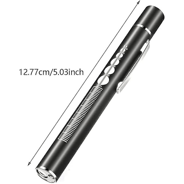 Penna Ljus Bärbar Dubbel Ljuskälla Led Penna Fackla Laddningsbar Penna Ljus Med Fickklämma Hälsovård Laboratorium Och Livsvetenskaper Penna Lampblack1pc