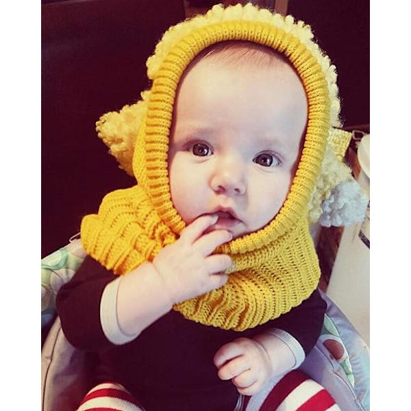 Baby Girls Boys Vintermössa Halsduk Öronlapp Hoodie Halsdukar Skalle Mössa