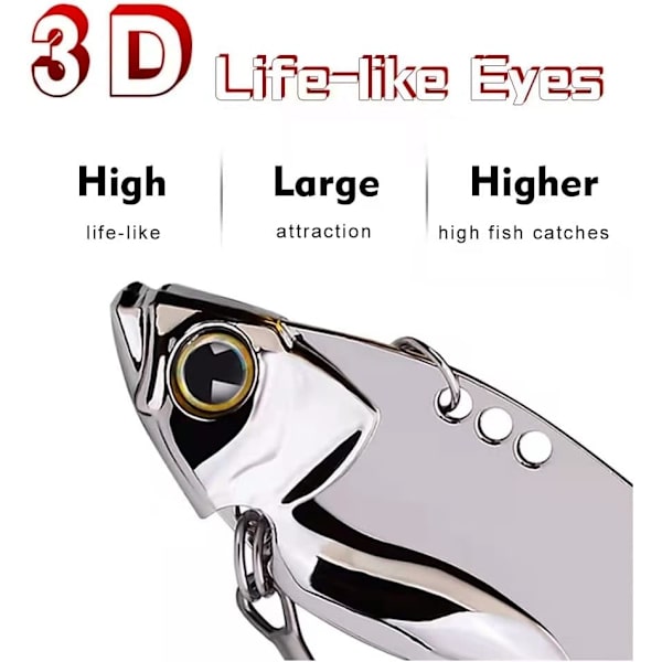 5-pack metallbladbeten för basfiskebeten Hård metall VIB fiskeskedar Crankbaits Swimbaits för öring Walleye Crappie Saltwater Blade Bait fiske