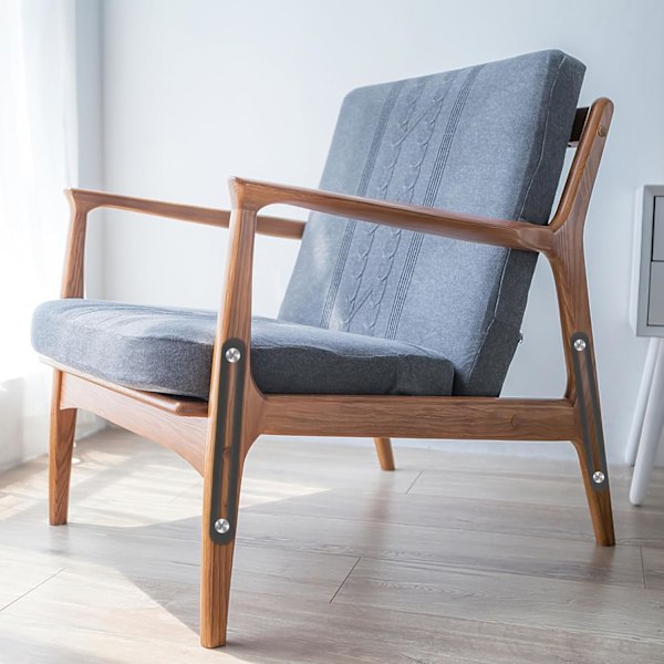 10 stk. Stål Hulplader, Samlingsplader til Reparation og Fastgørelse af Møbler og Træ til DIY-Projekter - 155x19mm, Sort