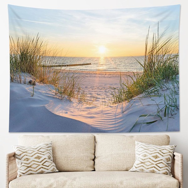 Natur Väggbonad Vägghängande Hav Solnedgång Väggfilt Sommarlandskap Gobelänger Väggdekorationer kompatibla Hem Vardagsrum Sovrum Sovsal, 150x1