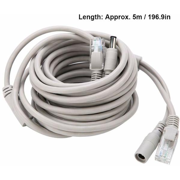 5M AHD-videokabel för säkerhetskamerasystem, 2,1 mm DC