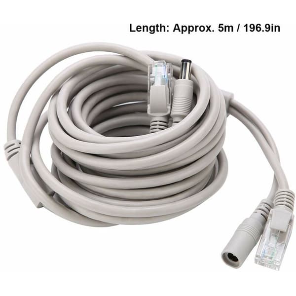 5M AHD videokabel for sikkerhetskameraovervåkingssystem, 2,1 mm DC