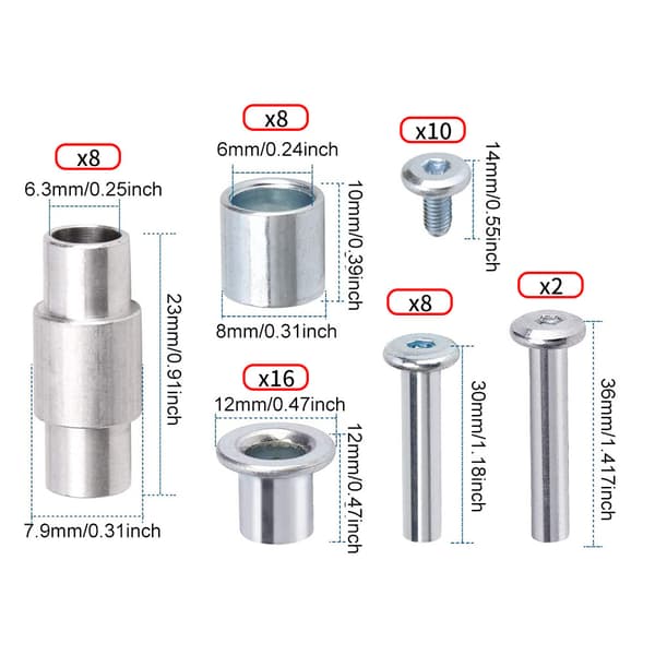 Inline Skate Axle Spacer Screw Replacement, Aluminium Alloy Rollerblade Skat