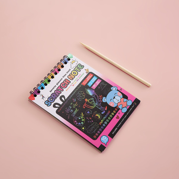 Barnes Scratch-Off Notebook, 10 ark med Rainbow Scratch-Off