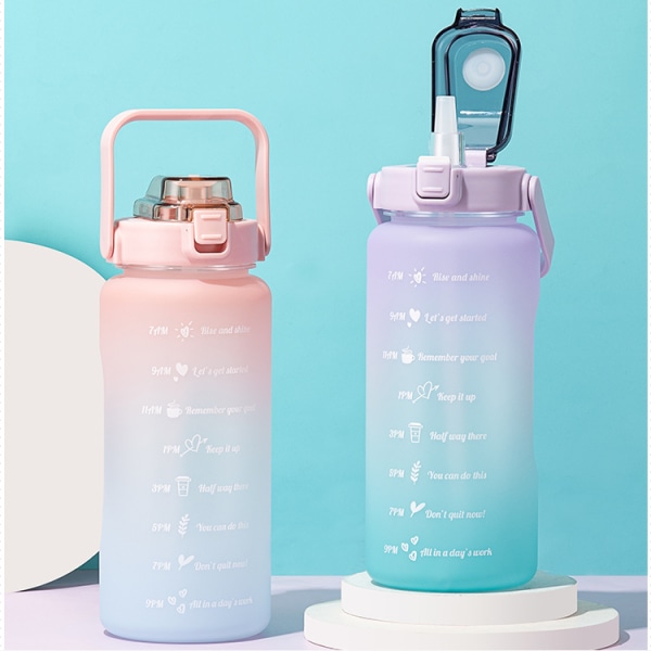 64 oz, stor motiverende vandflaske med tidsmarkør, lækagesikker & BPA Fr