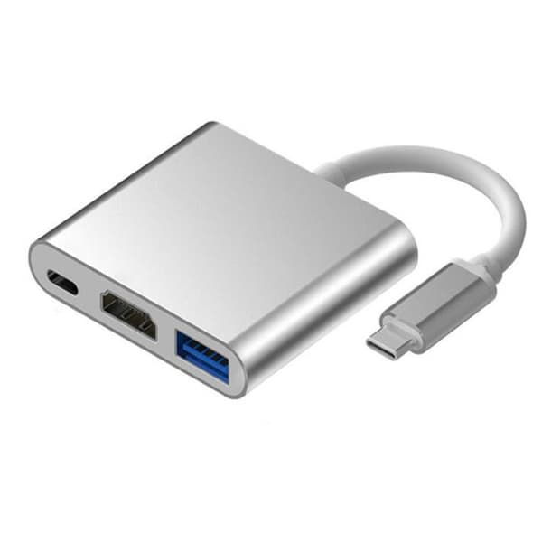Dockingstation Usb-c Multiport Adapter til Usb 3.0, 4k Hdmi og Usb-c 3.1