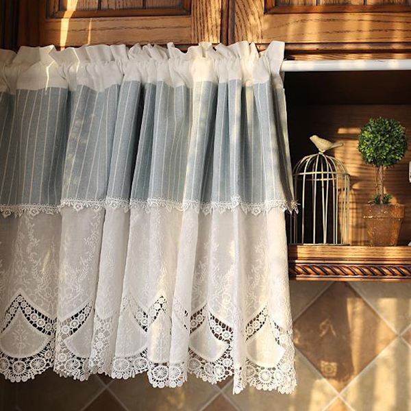 Cafe Gardiner Hvite Panel Gardiner Broderte Korte Gardiner Landsted
