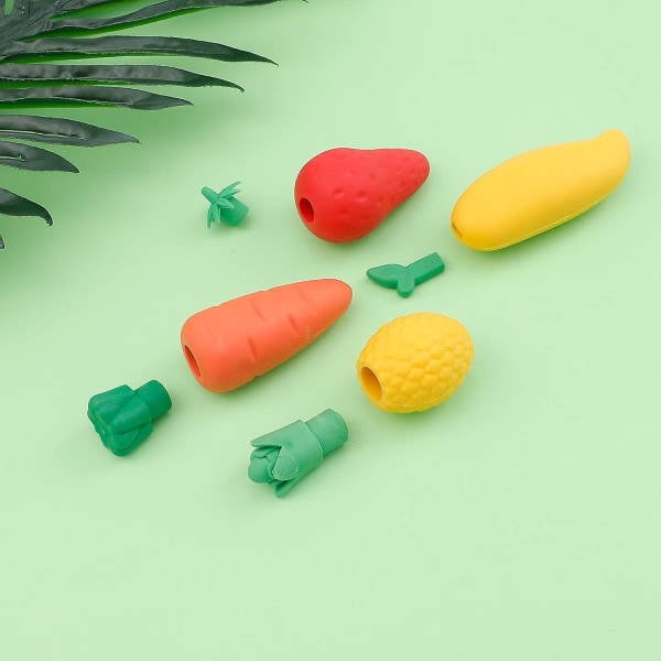 4 stk. søde frugtviskelædere, mango, ananas, jordbær, gulerod