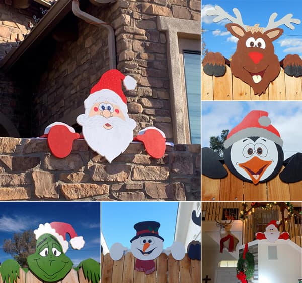 Juldekoration staket tomte röd