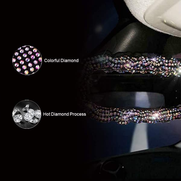 Bling Rhinestones Bakspeil Deksel Elastisk Passform Bil for Kvinner eller Jenter