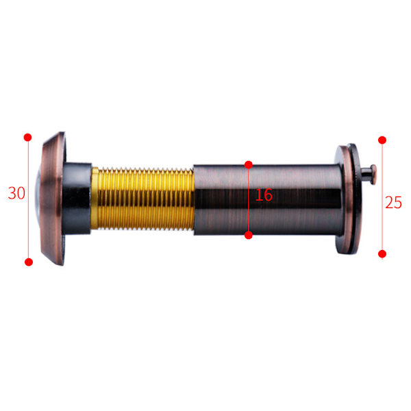 Dörröga 200° vidvinkelobjektiv Dörrtjocklek 40-65 mm (gammal röd)