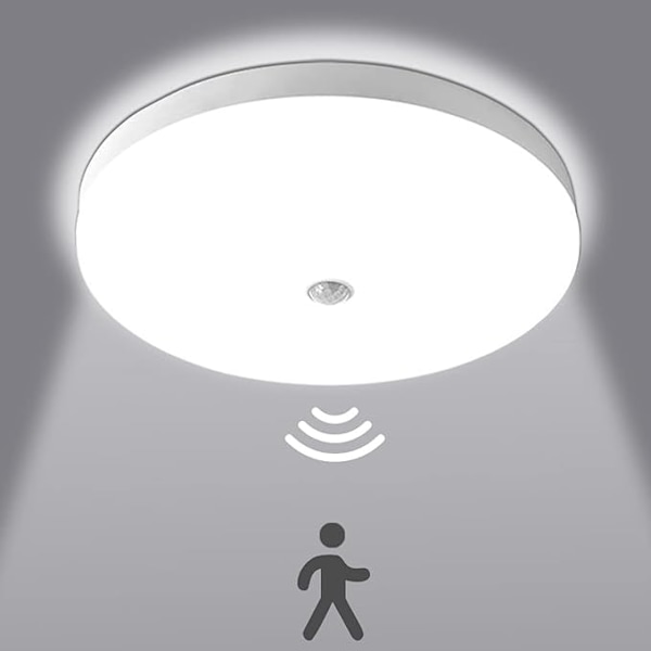 Cirkulär LED-lyftande rörelsesensor Vattentät lampa Inomhusbelysning 30cm