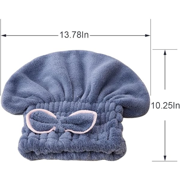 2PC Mikrofiber Hår Tørkehetter, Ekstra Myk & Ultra Absorberende, Rask Tørking