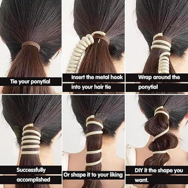 Spiral hårslips Flette hårbånd Stilig telefonledning hårspoler nr