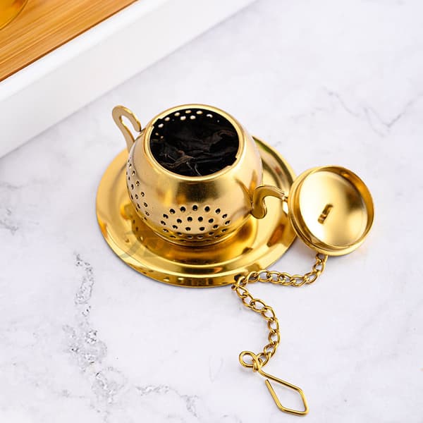 Teinfuser Te-kanna - Infuser i rostfritt stål (guld)