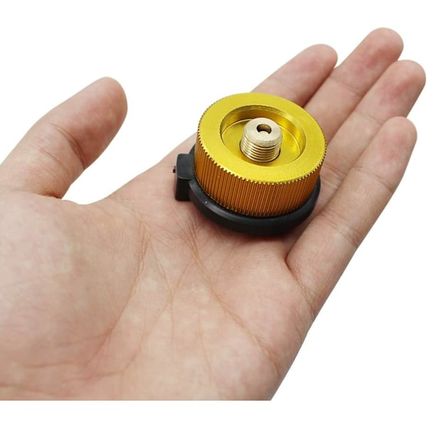 2 stk Camping Gassbeholder Adapter Gasskonverteringshode Adapter Dysen Kobling Gasskomfyr Ventiladapter for Butanbeholder Skru på