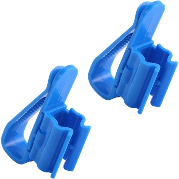 2 stk Plast Rør Festklips Vannrør Rørklemme Justerbar Rørholder Multifunksjonell Monteringsklemme for Vannbeholder Vannbøtte, 8,5X2,5X5,1cm, Blå