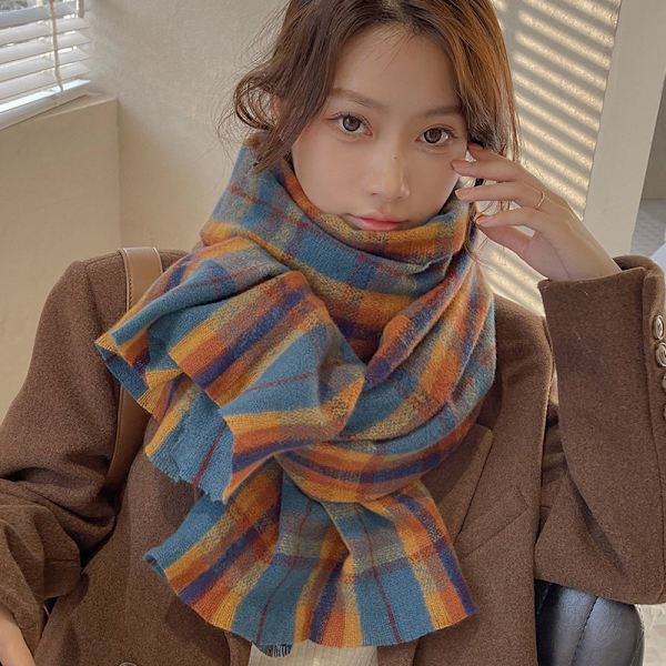 Dam Scarf Stor Långärmad Scarf Dam Tryckt Scarf Scarf Med Ärmar Ull Sjal Sjal Silke Scarf Retro Stickad Värme Retro Höst Och Vinter