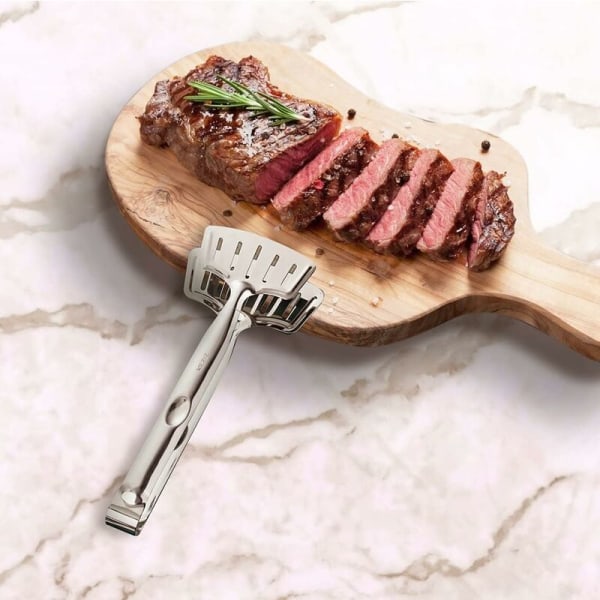 Steak Tang, Kjøkkentang, Rustfritt Stål Stekt Fisktang for Enkel Rengjøring