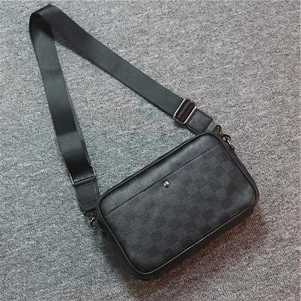 Uusi ruudullinen nahkainen yhden olkapään crossbody-laukku, yhteensopiva, unisex