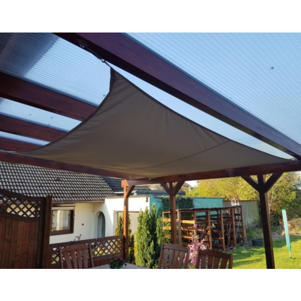 Rektangulær skygge sejl Anti-UV, holdbar, perfekt til terrasse, have, (2 x 3 m, grå)