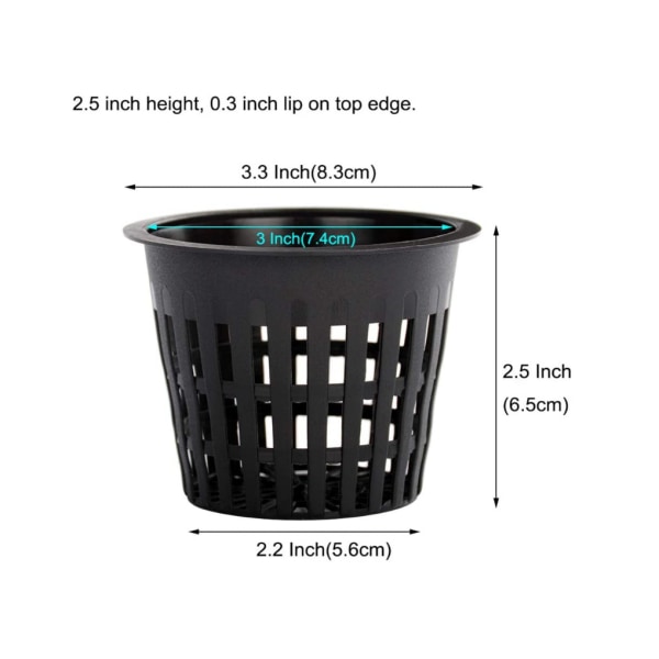10 stk. Hydroponiske kopper i plast, netkopper, potter, orkidéer, hydroponiske beholdere