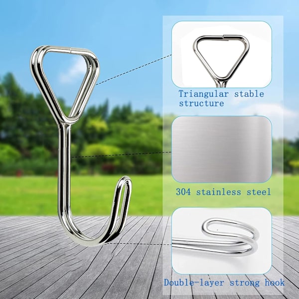 10 stk Spiral Kroker, Rustfritt Stål Bungee-Snordkroker, Bungee-Snordkroker, Bungee-Snordkroker, for telt, sykler, bagasje-festing, festekroker