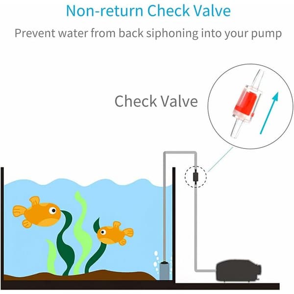 6 st akvarieluftpump backventiler röd genomskinlig plast envägs backventil