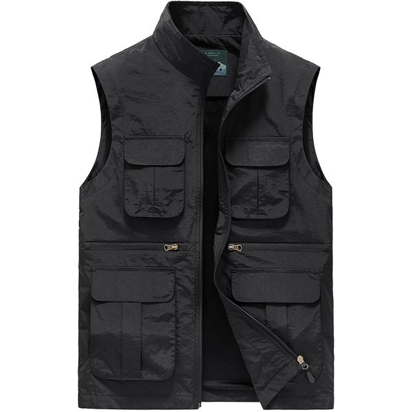 Ulkoiluun sopiva kevyt matkavaloliivi, jossa on taskuja, 4XL