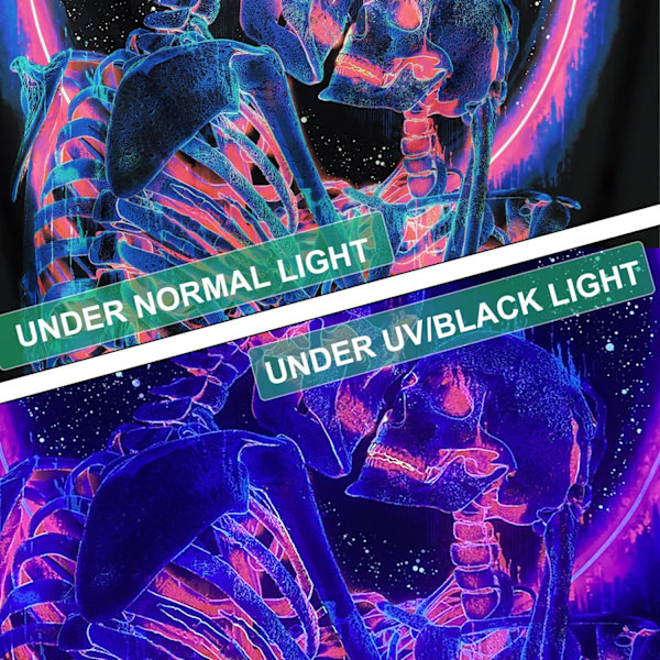 Musta valo Kallo Gobelíni, Suutelevat Rakastavaiset Gobelíni UV-reaktiivinen Trippy N