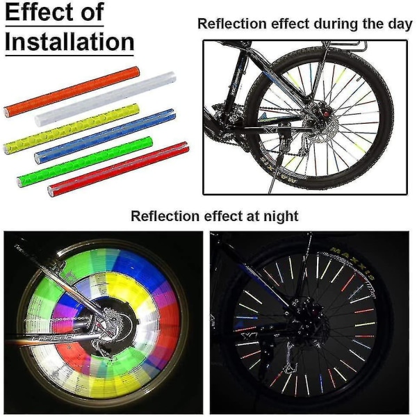 72 stk. 6 farver eger reflekser cykel reflekser eger reflekser specielle rør eger reflektor reflekterende monteringsklemme