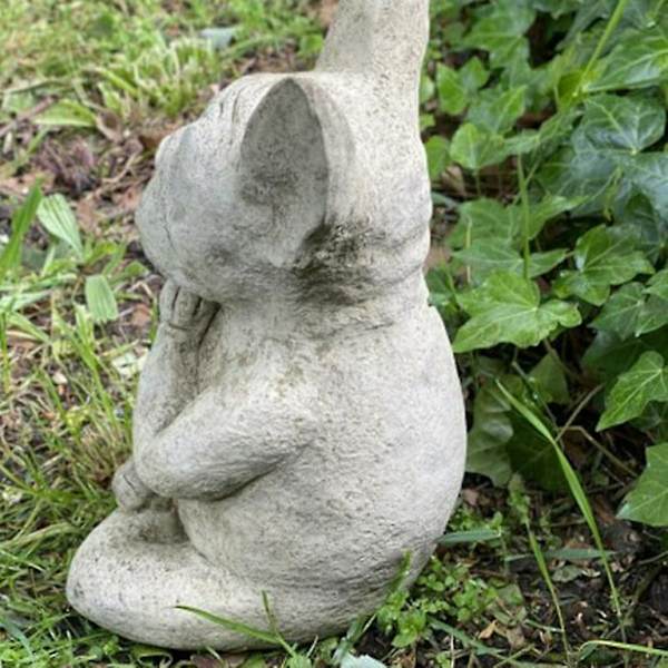 Udendørs Fransk Bulldog Have Statue Meditation Resin Håndværk Hund Mindesmærker D