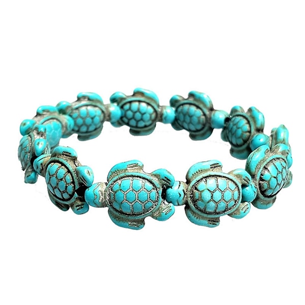 Livlig dyreformet unisex armbånd gave faux turkis havskildpadder hawaiiansk