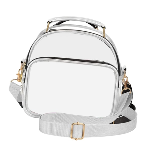 Läpinäkyvä olkalaukku naisille, läpinäkyvä reppu, etutasku, PVC-lisävaruste, söpö crossbody-laukku, stadionlaukku matkustamiseen, festivaaleille