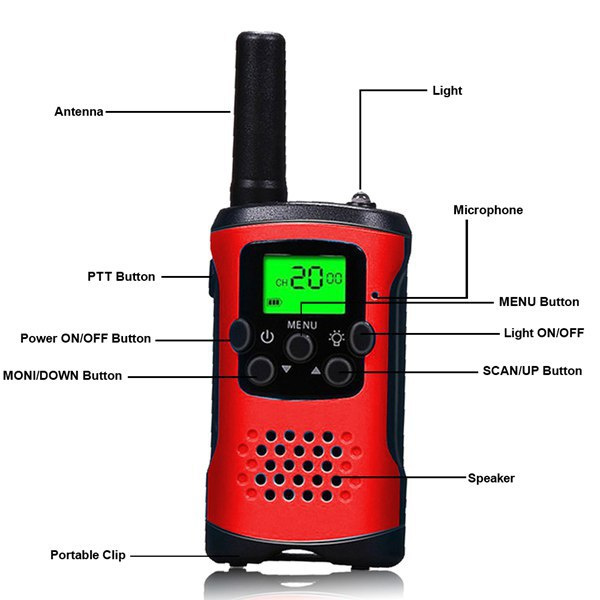 Leksaker Barn 4-12 År Walkie Talkies Pojkar Flickor 8 Kanaler Lcd Disp