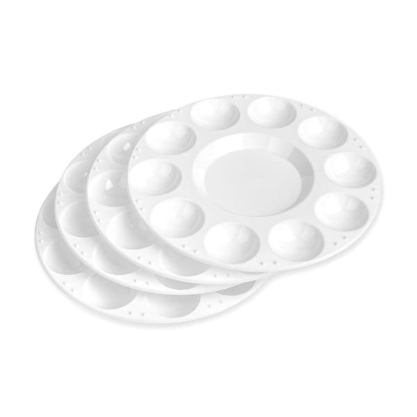 Rund färgbricka palett, vit, 10-pack
