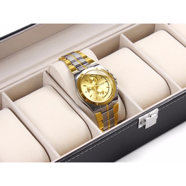 Luxury Watch Box / Watch Box / för 6 klockor Svart