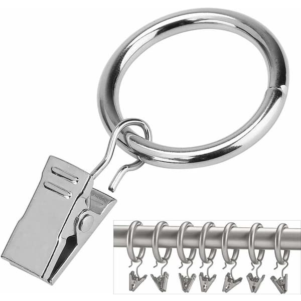 Gardinklip med ringe (Φ25mm) (16 stk.) - Rustfrit rustfrit stål