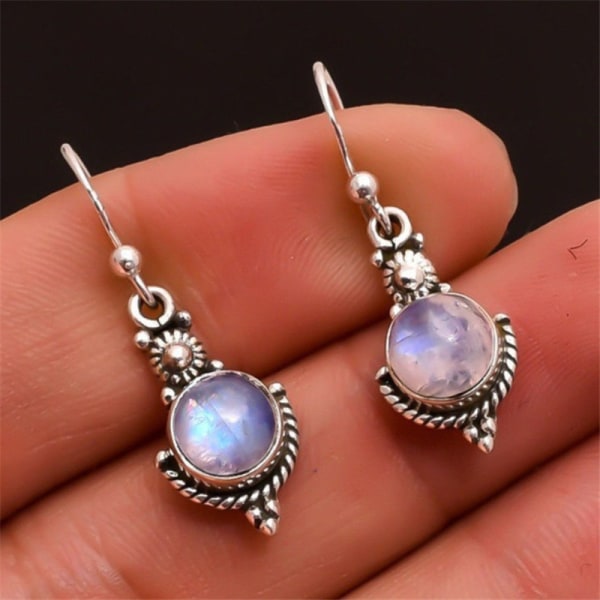 Øredobber for kvinner jenter, elegante kvinner Faux Moonstone Hook Earrin