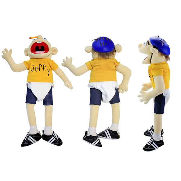 Stora Jeffy Boy Handdockor 60cm Barn Mjuk Docka Talkshow Fest