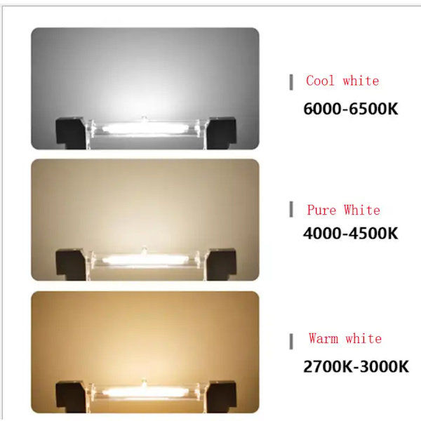 R7S LED - Lampa 20W - 2 stycken - Kallt vitt - 118MM- 360º - Dimbar