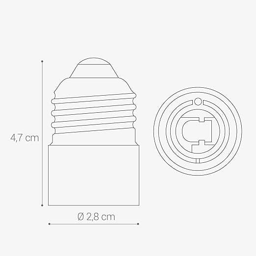 4x sockeladapter - E27 till E14 sockelomvandlare - E14 baslamphållare adapter för halogen LED-lampa