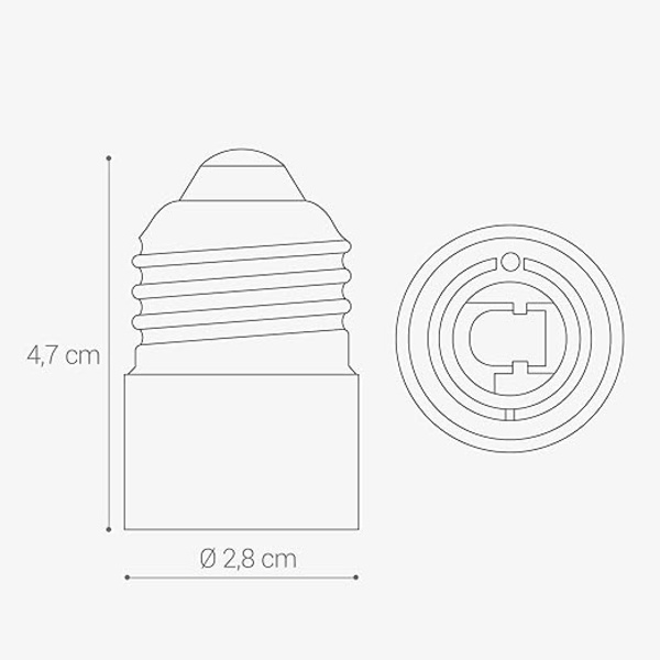 4x sokkeladapter - E27 til E14 sokkelkonverter - E14 base lampholderadapter til halogen LED-pære