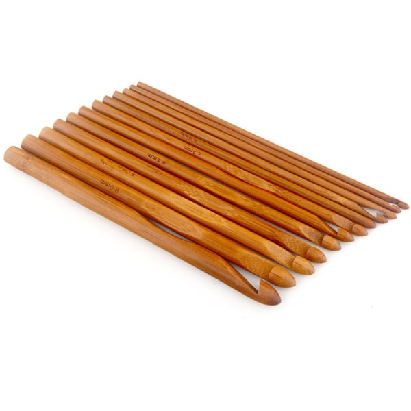 Hæklenåle er lavet af den højeste kvalitet af bambus flerfarvet