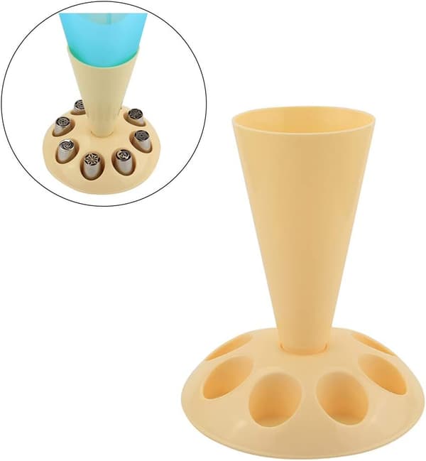 Kakeposeholderstativ Icing Bag Holder med 8 Icing Tips Holder Slots for