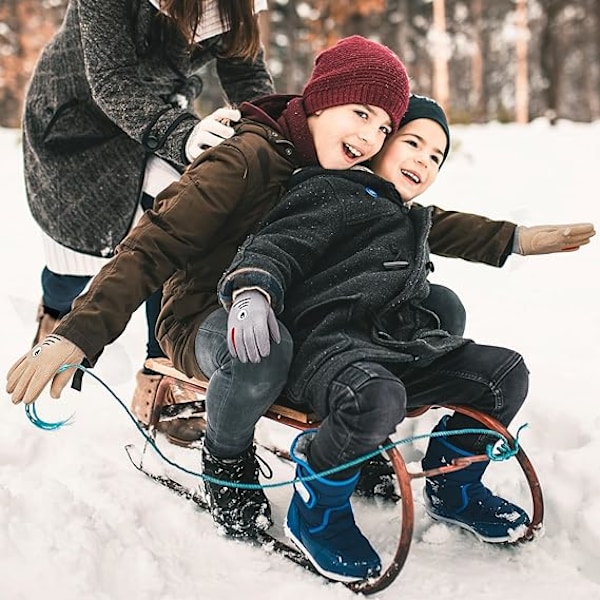 Pairs Kids Fleece Gloves, Täyspitkät Lapsille Sopivat Hanskat, Pehmeät Talviset Lämpimät Hanskat Pojille ja Tytöille, Lämmin Hai-Kuvioinen Hanskat 7-10-Vuotiaille