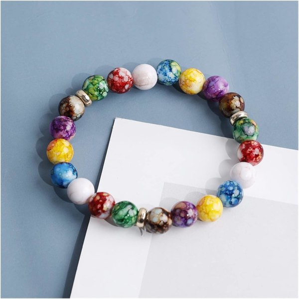 Chakra Reiki Healing Stone Armbånd Yoga Balanse Energi Perler Vulkan Stein